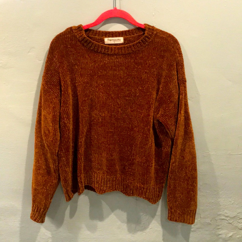 Chenille cropped sweater